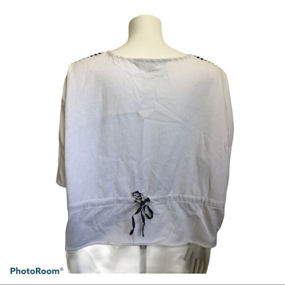 3/$25 WALTER BAKER Betina Mixed Media Blouse Top Size M - Picture 3 of 9